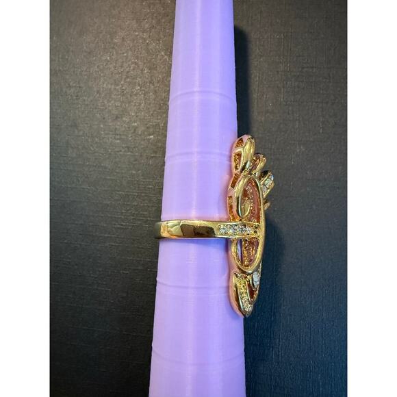 TJ Fallon Jewelry Swirl & Rhinestone Statement Ring size 8.75 - Picture 5 of 7